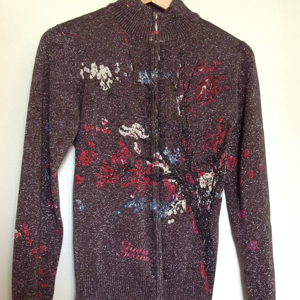 Guess Jeans 1981 Sparkly Zip-Up Sweater